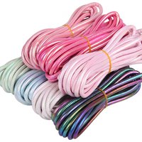 2meters 5mm Round Stitched Leather Cord PU Leather Strap Findings Leather Cord String Rope For DIY Necklace Bracelet Making