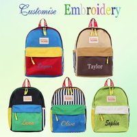 Embroidered Custom New Model, Dopamine Colour-Block Design, Cute Cartoon, Fashionable Backpack, Casual Backpack