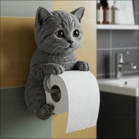 Cat Shaped Tissue Holder Multi-style Resin Toilet Paper Rack Creative Hanging Ornament Exquisite Art Craft Decor for Bathroom