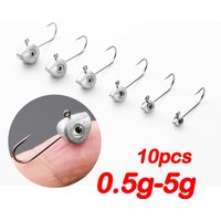 10pcs Mini Jig Head Hook 3D Eyes 0.5g 1g 2g 3g 4g 5g Bass Crappie Fishing Jig Hooks Soft Lure Worm Fishing Lure Hook