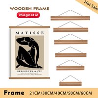 Magnetic Wooden Picture Hanger Frames Poster Photos Wall Art Canvas Prints Paintings DIY Teak Pine Wood Living Room Home Decor