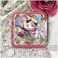 Anime Amaze Pomni Square Button Pin Caine Jax Gangle Badge Brushed Silver Glitter Process Square Badge High-Definition Safety