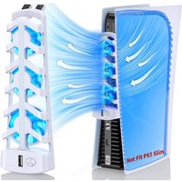 Cooling Fan for Sony PS5 Games Console Digital/Disc Edition Quiet Cooler Fans with USB Port for PS5 Accessories Not Fit PS5-Slim