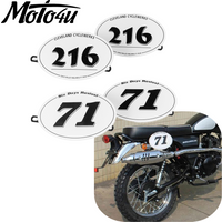 MOTO4U Universal Number Plate NO.71/216 Decorative Light Rider Ranger Retro Motorcycle Modified Coffee Climbing Number Plate