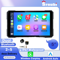 Jansite 5 Zoll Motorrad-Digital-Dashboard, tragbarer Monitor, kabelloses CarPlay & Android Auto, TPMS, IP67 wasserdicht, GPS-Navigation, Dual-Bluetooth-Moto-Display, unterstützt horizontale &