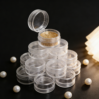 50Pcs/set Transparent Plastic Jewelry Bead Storage Box Small Bottom Round Container Jars Make Up Organizer Storage Boxes