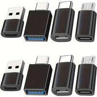 8 USB 3.0 to USB C Adapters, OTG USB Type C Female to USB Adapter, Micro USB to USB C Female And Male Converter Connector, Suita