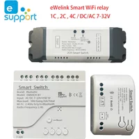 Smart DIY Switch 5V AC/DC 7-32V eWelink WiFi Relay Garage Door Opener ,1/2/4 Channel APP Remote Control,Timer ,Works with Alexa