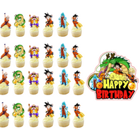 Dragon Ball Cake Decoration Goku Figure Birthday Party Supplies Cupcake Toppers Party Favors Baby Shower Supplies