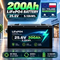 Deep Cycle LiFePO4 Batterie 12V 24V 48V 100Ah 120Ah 200Ah Smart BMS 6000+ Zyklen Lithium-Eisenphosphat-Batterie für Solarenergiespeicherung, Wohnmobil, Marine, USV, EU, Polen, Lager, schneller Versand