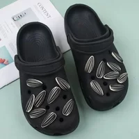10/20PCS Hot Sale DIY Shoes Charms Funny Sunflower Seed Charms Accessories Designer Quality Garden Shoe Decoration Girl Gift