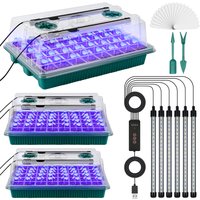 Seed Starter Tray with Grow Light, 120 Cells Smart Timer Seed Starter Kit ,Adjustable Vents, Drainage Holes.