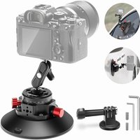 Neewer 6" Camera Suction Mount with Ball Head Magic Arm Metal Car Mount for Camera/Phone, Air Pump Vacuum Suction Cup on Car