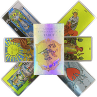 1 Box Classic Rider Tarot Card Board Game With Holographic Flash Cards Holographic Tarot Cards Deck for Beginners And Collectors