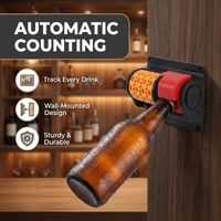 Beer Counter Bottle Opener Automatic Counting Counter Beer Soda Drink Cap Opener Wall-Mounted Opener Kitchen Gadget Accessories