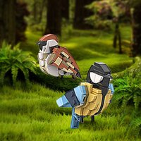 MOC House Sparrow and Great Tit Model Building Blocks Living Room Decoration Birds Ornaments Assembly Bricks Toy Kids Gift