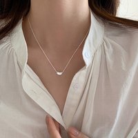 New 925 Sterling Silver Geometric Necklace Simple Personality Charm Women's Pendant Choker Birthday Gift Exquisite Jewelry