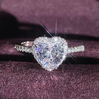 Heart Shape Pink Silver Color Cute Fashion Promise Ring for Women Girl Party Gift Finger Free Shipping Items R1707