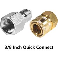 Pressure Washer Adapter 3/8 Inch Quick Connect Kit Brass Quick Plug to 3/8 Female for Most Pressure Washer Equipment 5000 PSI