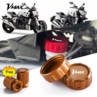For Yamaha VMAX V-MAX V MAX 1200 1985-2008 2023 Motorcycle CNC Aluminum Rear Brake Fluid Cylinder Master Reservoir Cover Cap