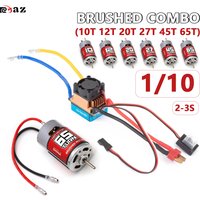 RC 550 Brushed Motor 60A ESC Combo 10T/12T/20T/27T/45T/65T 2-3S Lipo for 1/10 RC Car Truck Crawler Off-Road Vehicle Parts