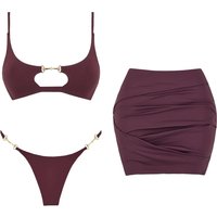 3Pc Bandeau Biquini 2026 Sexy Women Swimsuit Female Push Up Swimwear Micro Bikini Hollow Bathingsuit Beachwear Brazilian Biquini