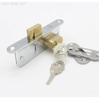 1PC Aluminum Alloy Door Window Locks Framed Door Locks Sliding Spring Door Floor Locks Shop Gate Hardware Accessories with Key