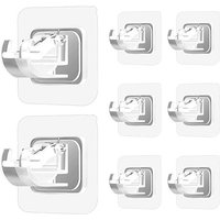 8PCS No Drill Curtain Rod Brackets Curtain Rod Holder Hooks Nail Free Curtain Rod Hooks Curtain Hangers For Home