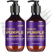 GSWP Purple Shampoo and Conditioner Set cleanses and deeply moisturizes hair, suitable for blonde, gray, and silver hair.200g