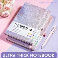 A5 Starry Sky Strap Notebook PU Leather Cover Business Office Tape Pen Insert Elastic Tape Notebook