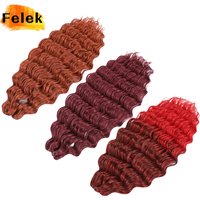 Burgundy Anna Curl Braiding Hair Extensions 24 Inch Synthetic Loose Deep Wave Crochet Braids Pink Water Wave Twist Knitted Hair