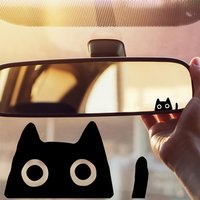 AliExpress NONE 4PCS/SET Cute Peeking Cat Sticker, Waterproof Vinyl Decal for Car Rearview Mirror, Laptop, Window, DIY Decor, Multiple Colors