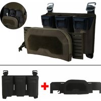 Tactical Admin Pouch w/ Multi-caliber 5.56 9mm Triple Mag Pouch MOLLE Front Placard System 2nd Layer Airsoft Pouches for Glock