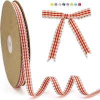 New 10 Yard Plaid Ribbon Gift Wrapping Bouquets 1CM Korean Ribbons Easy Cut Reusable Gifts Packaging Material Party Decoration