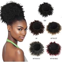 12inch Synthetic Afro Puff Curly Chignon Ponytail Hair Extension Short Kinky Drawstring Hairpieces for Women