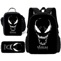 Marvels Venom Child School Backpack with Lunch Bags ,Pencil Bags ,School Bags for Boys Girls Best Gift