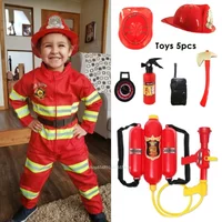 Kinderen Brandweerman Cosplay Kostuum Jongens Meisjes Halloween Carnaval Party Sam Brandweerman Uniform Werkkleding Kerstcadeau