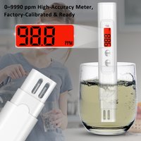 TDS Measuring Meter Digital Water Quality Tester 0-9990PPM TDS Backlit LCD Water Purity PPM Aquarium Filter Data Hold Red Warn