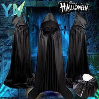 S/M/L/XL/2XL Wizard Cape for Men Halloween Cosplay Robe Reaper Cloak Monk Hat Medieval Sorcerer Outfit for Stage Performance