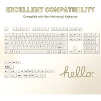 YUNZII Ceramic Jade Keycap Set, 126-Key Translucent MOA Minimalist Style, Dye-Sub PC Silky-Like Keycaps for Mechanical Keyboard