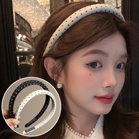New Simple Elegant Black White Polka Dot Headbands Korean Style Women Classic Narrow-Edge Sponge Versatile Hair Hoops Head Band