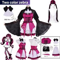 Anime Vampire Draculaura Cosplay Costume Gothic Style Short Dress Full Suit Y2K Clothes Halloween Carnival Party RoleplayUniform