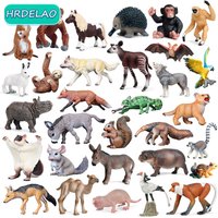 Realista Wild Animal Figurines Zoo Wolf Monkey Bat Chameleon Pangolin Squirrel Donkey Horse Action Model Toys for children Gift
