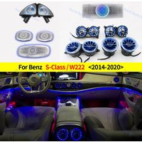 7/64 Color LED Turbo Air Conditioning Vent Ambient Light For Mercedes-Benz S-Class W222 S400 S450 S320 S350 3D Rotary Speaker