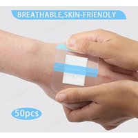50pcs wound Elastic Bandage, Waterproof, wound dressing patches, no residue, 6x7cm Transparent Protective Film, Fixation Patc