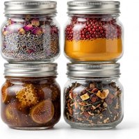8oz Mason Jars with Airtight Silver Lids,Small Glass Jars -Thickened Wide Mouth Canning Jars for Spell Jars,Candle Making,Spices