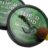 1pc 20m Carp Fishing Slip-D Braid Line 25/35/50lb Semi Stiff Green For Carp Fishing Hair Rig Tackle Accessories