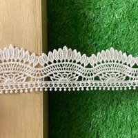Exquisite White Leaf Lace Trim, Scalloped Edge, 1.96 Inch, for Clothing, Tablecloths & Handmade Projects