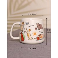 1 X 350ml Cat-Themed Ceramic Mug Coffee Cup Couples' Milk Mug the Perfect Gift for Cat Lovers