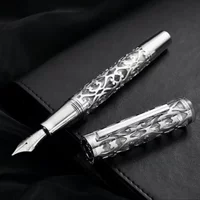 Hongdian D1 Moon Cage Fountain Pen EF F Nib Skeleton Hollow Resin Writing Pens Piston filling school office supplies Stationery